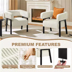 Yaheetech Lot de 2 fauteuils d'appoint ronds en velours côtelé avec pieds en bois massif, assise à ressorts ensachés pour salon, chambre