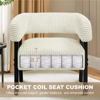 Yaheetech Lot de 2 fauteuils d'appoint ronds en velours côtelé avec pieds en bois massif, assise à ressorts ensachés pour salon, chambre