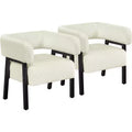 Yaheetech Set of 2 Corduroy Barrel Accent Chairs with Solid Wood Legs, Pocket Coiled Seat for Living Room, Bedroom