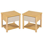 Cadre de lit Queen/King avec 2 tables de chevet, lit plateforme en bois avec tête de lit et tables de chevet assorties - ModernLuxe
