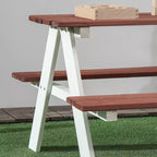 Ensemble Table de Pique-nique Whisen Kids, Table et Banc en Bois, Cadeau pour Enfants de 3 à 8 Ans - Marron