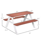 Ensemble Table de Pique-nique Whisen Kids, Table et Banc en Bois, Cadeau pour Enfants de 3 à 8 Ans - Marron