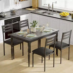 Ensemble table à manger pour 4, pieds de table en spirale, sièges ergonomiques confortables, ensemble table de bar, pour petits espaces, cuisine, appartement