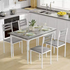 Ensemble table à manger pour 4, pieds de table en spirale, sièges ergonomiques confortables, ensemble table de bar, pour petits espaces, cuisine, appartement