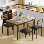 Ensemble table à manger pour 4, pieds de table en spirale, sièges ergonomiques confortables, ensemble table de bar, pour petits espaces, cuisine, appartement