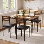 Dining Table Set for 4, Spiral Table Legs, Ergonomic Comfortable Seating, Bar Table Set, for Small Spaces, Kitchen, Apartment