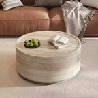 Table basse ronde, Table basse de salon, Table d'appoint avec motif Mars, Aucun assemblage nécessaire - ModernLuxe