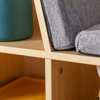 Bibliothèque pour enfants Whisen à 6 compartiments avec coin lecture et coussin, Organisateur de rangement polyvalent, Cadeau pour enfants