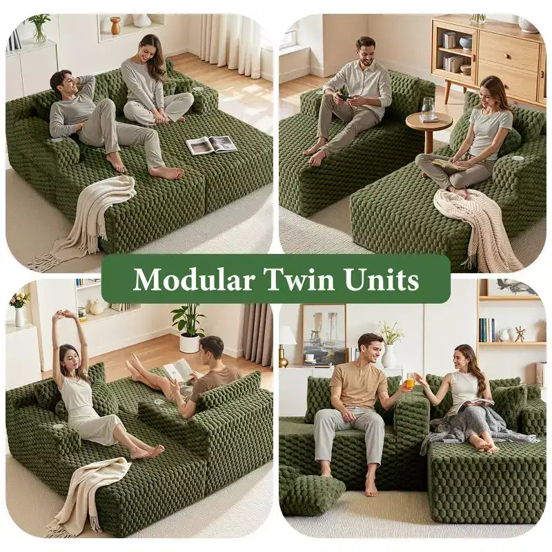 KERDOM Chaise Longue 190 cm, Chaise de Lecture Confortable et Surdimensionnée, Canapé-Lit Moelleux et Douillet avec Accoudoirs et Oreillers, pour Salon, Chambre à Coucher