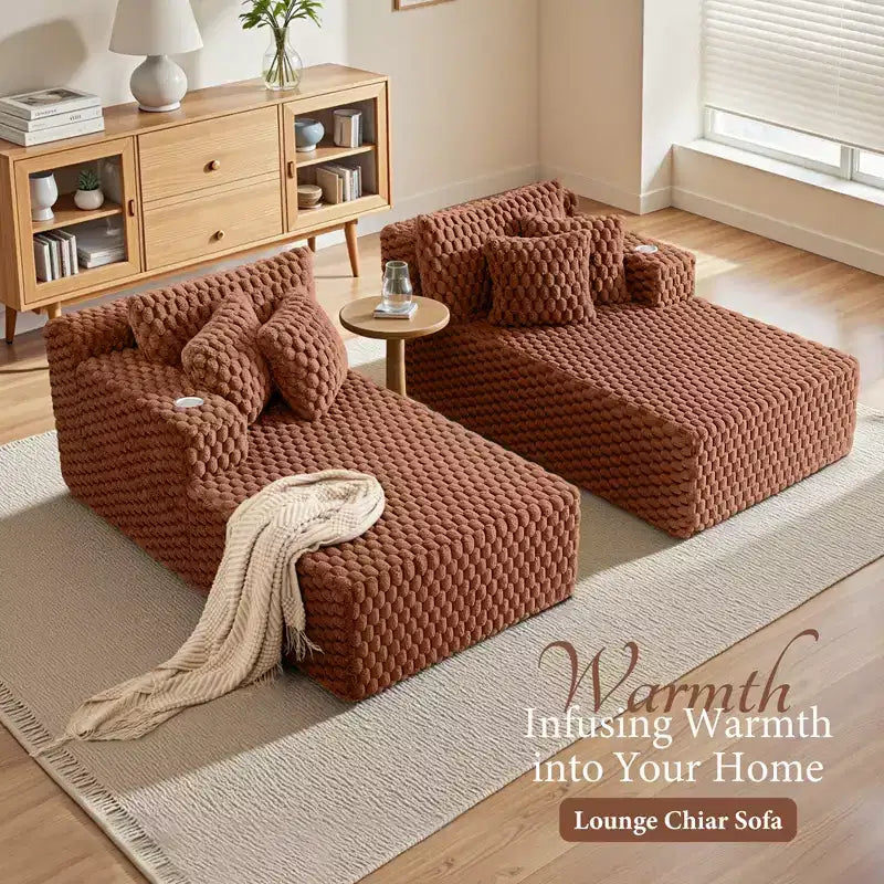 KERDOM Chaise Longue 190 cm, Chaise de Lecture Confortable et Surdimensionnée, Canapé-Lit Moelleux et Douillet avec Accoudoirs et Oreillers, pour Salon, Chambre à Coucher