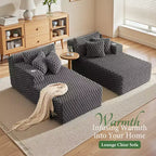 KERDOM Chaise Longue 190 cm, Chaise de Lecture Confortable et Surdimensionnée, Canapé-Lit Moelleux et Douillet avec Accoudoirs et Oreillers, pour Salon, Chambre à Coucher