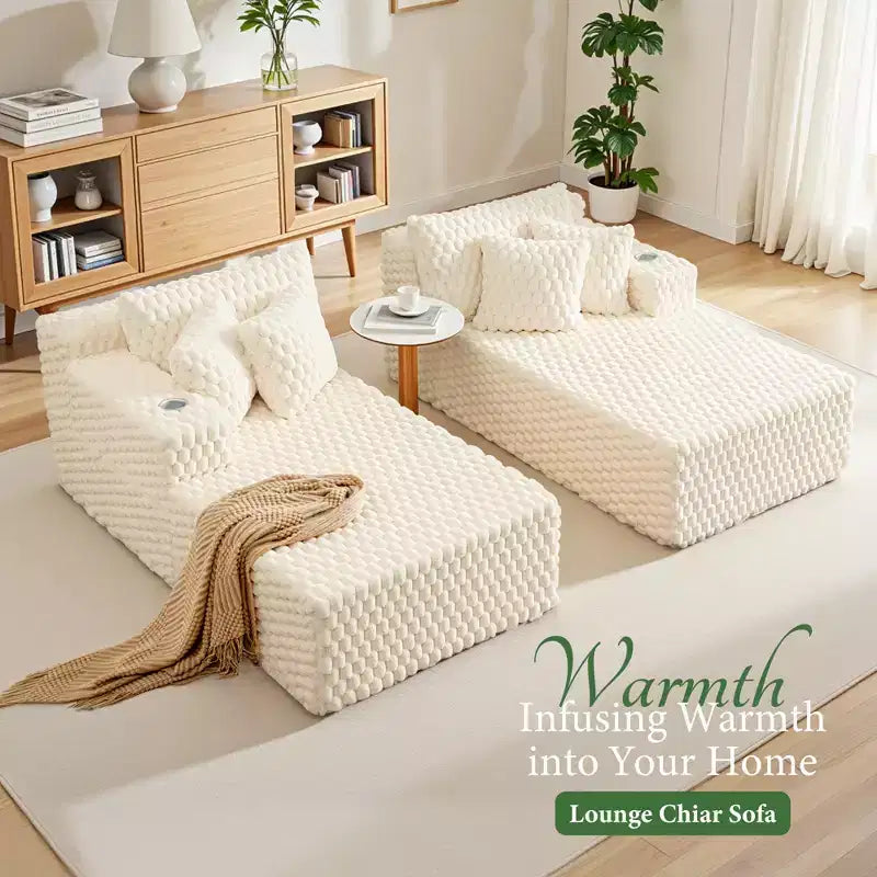 KERDOM Chaise Longue 190 cm, Chaise de Lecture Confortable et Surdimensionnée, Canapé-Lit Moelleux et Douillet avec Accoudoirs et Oreillers, pour Salon, Chambre à Coucher