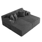 KERDOM Chaise Longue 190 cm, Chaise de Lecture Confortable et Surdimensionnée, Canapé-Lit Moelleux et Douillet avec Accoudoirs et Oreillers, pour Salon, Chambre à Coucher