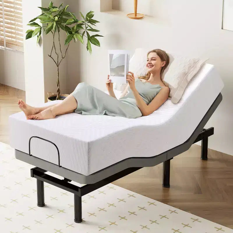 Cadre de lit réglable Dyonery Twin XL avec hauteur de pieds réglable, levée de tête/pieds séparée, métal robuste, gravité 0/anti-ronflement, assemblage facile, silencieux