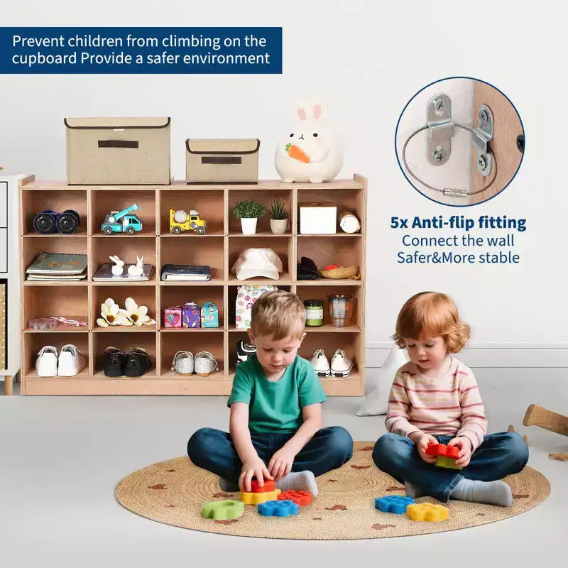 COZONY 47 Meuble de rangement mobile à roulettes avec 4 roulettes, cubes de rangement avec 2 boîtes, étagère pour la maison, l'école et la maternelle