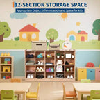 COZONY 47 Meuble de rangement mobile à roulettes avec 4 roulettes, cubes de rangement avec 2 boîtes, étagère pour la maison, l'école et la maternelle