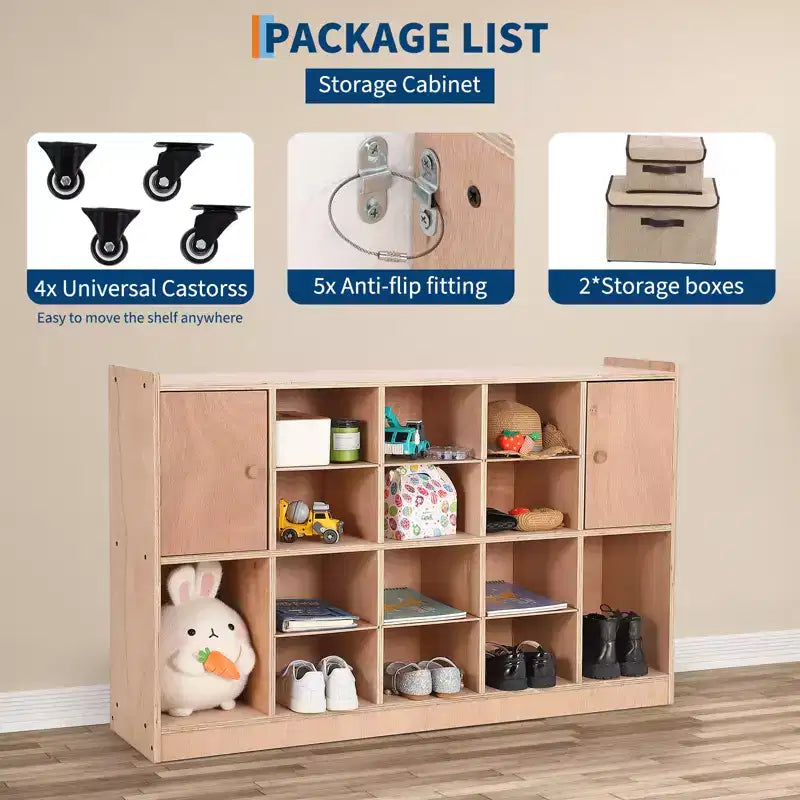 COZONY 47 Meuble de rangement mobile à roulettes avec 4 roulettes, cubes de rangement avec 2 boîtes, étagère pour la maison, l'école et la maternelle