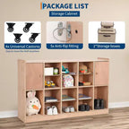 COZONY 47 Meuble de rangement mobile à roulettes avec 4 roulettes, cubes de rangement avec 2 boîtes, étagère pour la maison, l'école et la maternelle