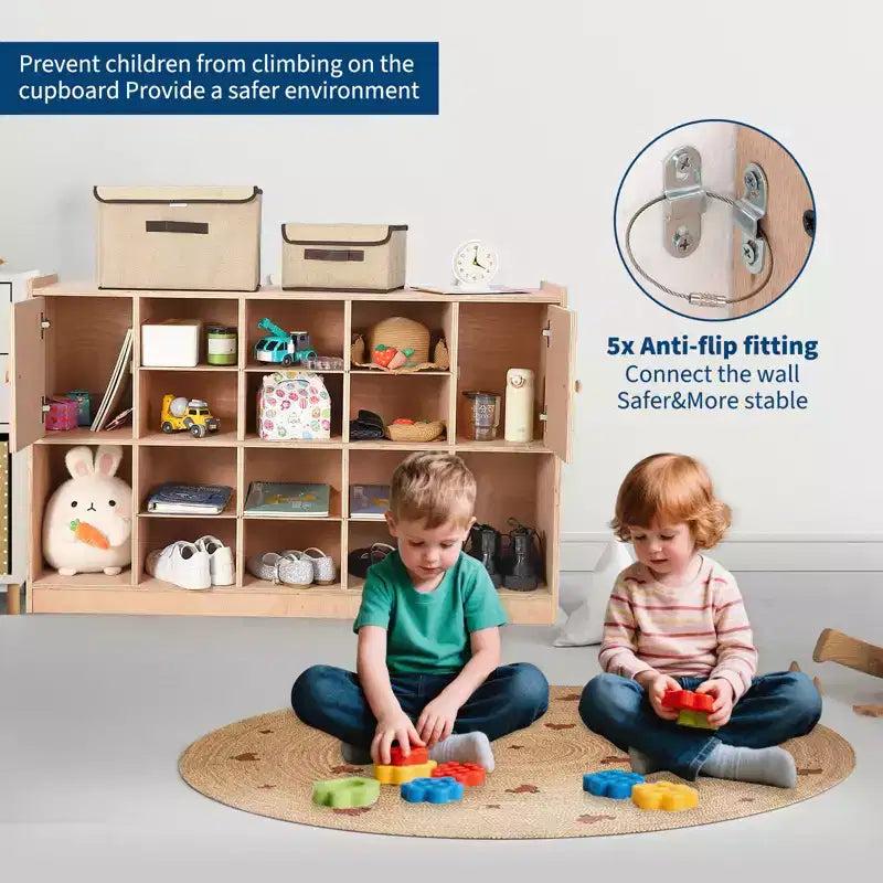 COZONY 47 Meuble de rangement mobile à roulettes avec 4 roulettes, cubes de rangement avec 2 boîtes, étagère pour la maison, l'école et la maternelle