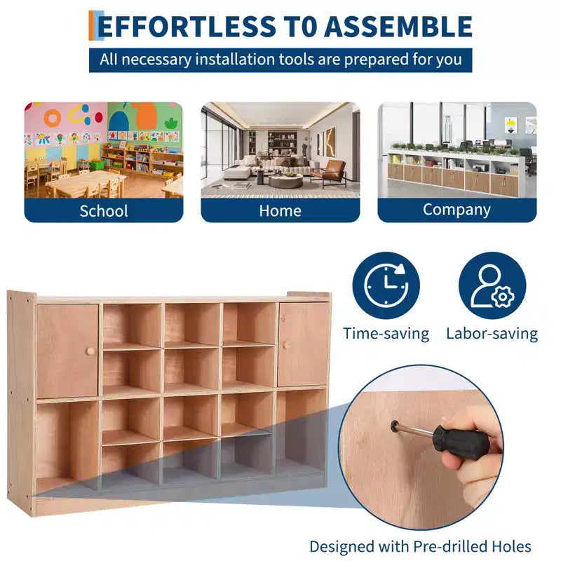 COZONY 47 Meuble de rangement mobile à roulettes avec 4 roulettes, cubes de rangement avec 2 boîtes, étagère pour la maison, l'école et la maternelle