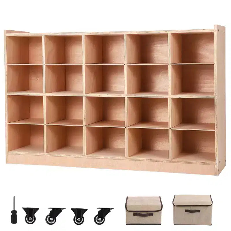 COZONY 47 Meuble de rangement mobile à roulettes avec 4 roulettes, cubes de rangement avec 2 boîtes, étagère pour la maison, l'école et la maternelle