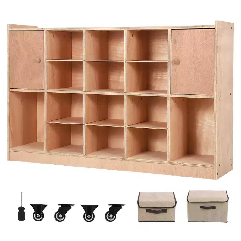COZONY 47 Meuble de rangement mobile à roulettes avec 4 roulettes, cubes de rangement avec 2 boîtes, étagère pour la maison, l'école et la maternelle