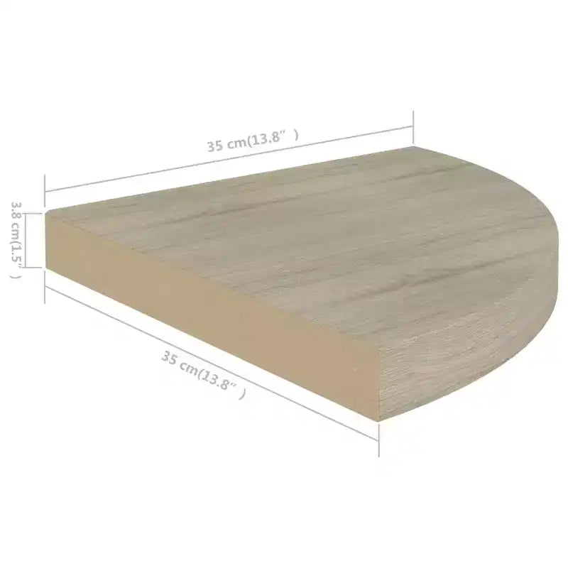 Étagère d'angle Chêne Nid d'abeille MDF, métal 35 cm x 35 cm x 3,8 cm