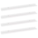 Étagère murale, lot de 4, MDF blanc, moyenne, à fixer au mur
