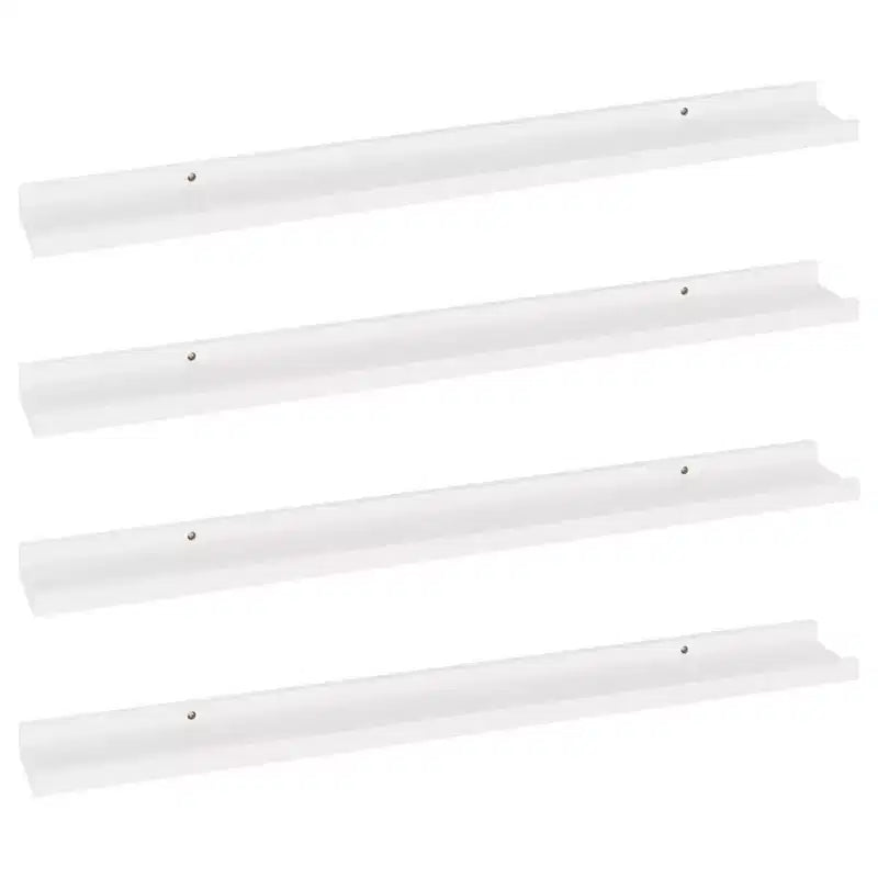 Étagère murale, lot de 4, MDF blanc, moyenne, à fixer au mur