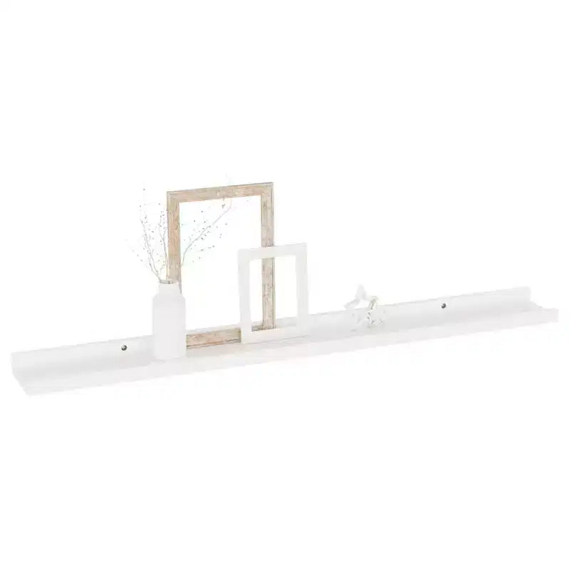 Étagère murale, lot de 4, MDF blanc, moyenne, à fixer au mur