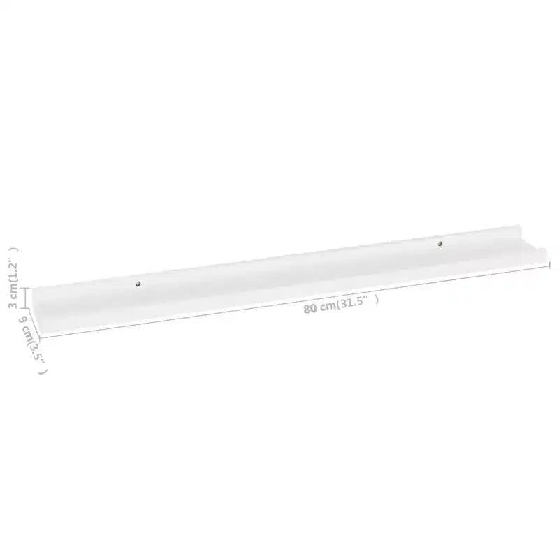 Étagère murale, lot de 4, MDF blanc, moyenne, à fixer au mur