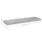 Étagère murale Gris béton Nid d'abeille MDF, métal 31,5 x 9,3 x 1,5 po