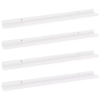 Étagère murale en MDF blanc très brillant - lot de 4
