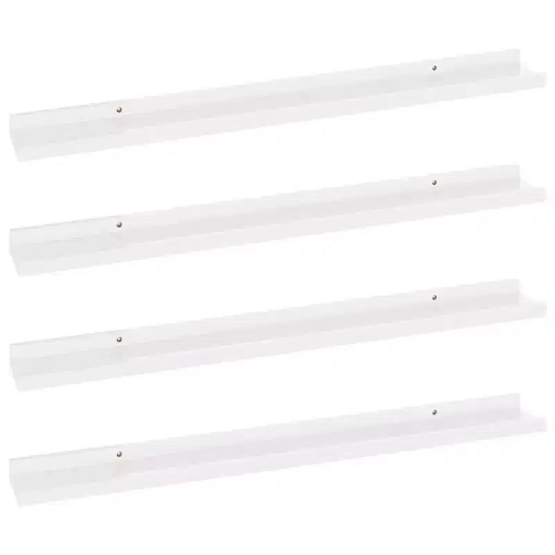 Étagère murale en MDF blanc très brillant - lot de 4