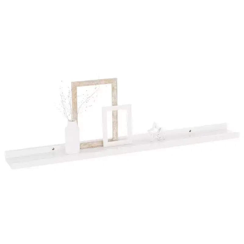 Étagère murale en MDF blanc très brillant - lot de 4