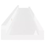 Étagère murale en MDF blanc très brillant - lot de 4