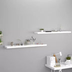 Wall Shelf Set of 2 White Honeycomb MDF, metal