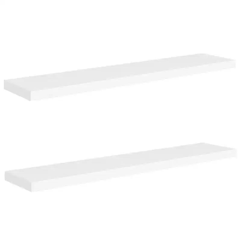 Étagère murale, lot de 2, nid d'abeille, MDF blanc, métal