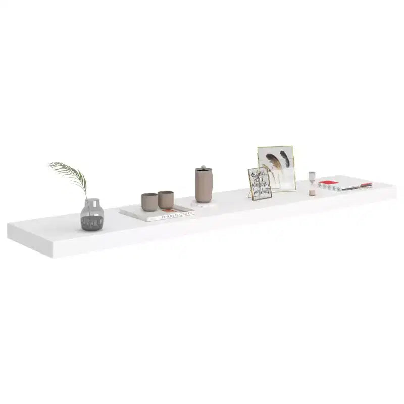 Étagère murale, lot de 2, nid d'abeille, MDF blanc, métal