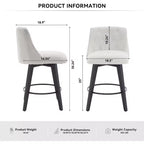 Lot de 2 tabourets de bar pivotants modernes Okak 25 de hauteur comptoir, chaises de bar rembourrées avec dossier et repose-pieds pour îlot de cuisine, café