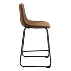 Okak Tabourets de Bar Rétro en Daim, Lot de 2, Tabourets de Comptoir avec Repose-pieds en Fer, Chaises de Cuisine Confortables pour Îlot de Cuisine