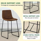 Okak Tabourets de Bar Rétro en Daim, Lot de 2, Tabourets de Comptoir avec Repose-pieds en Fer, Chaises de Cuisine Confortables pour Îlot de Cuisine