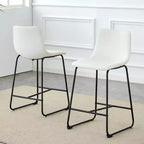 Okak Tabourets de Bar Rétro en Daim, Lot de 2, Tabourets de Comptoir avec Repose-pieds en Fer, Chaises de Cuisine Confortables pour Îlot de Cuisine