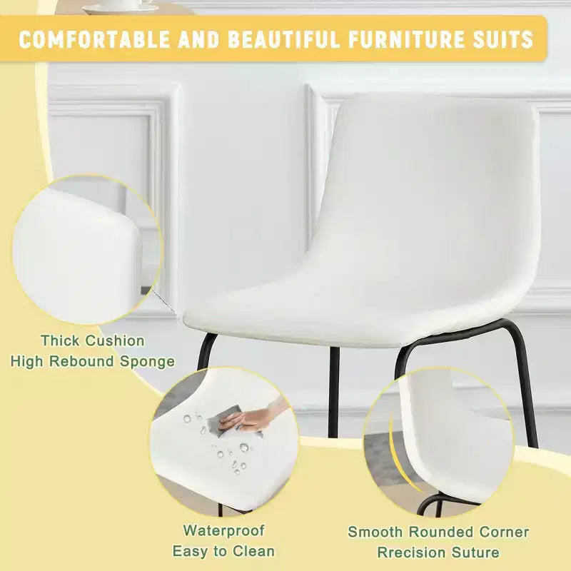 Okak Tabourets de Bar Rétro en Daim, Lot de 2, Tabourets de Comptoir avec Repose-pieds en Fer, Chaises de Cuisine Confortables pour Îlot de Cuisine