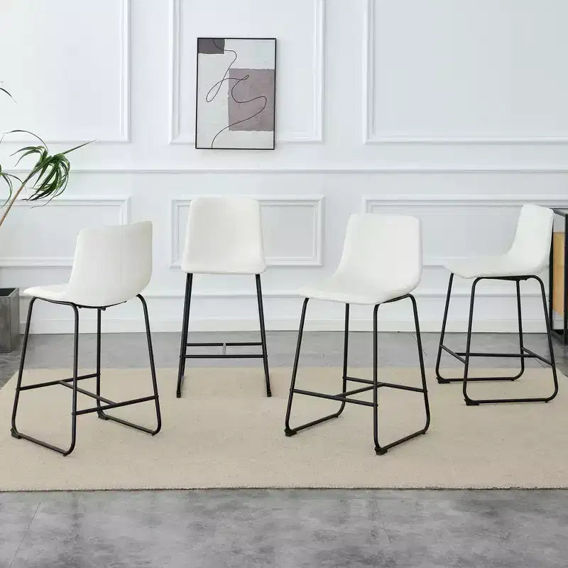 Okak Tabourets de Bar Rétro en Daim, Lot de 2, Tabourets de Comptoir avec Repose-pieds en Fer, Chaises de Cuisine Confortables pour Îlot de Cuisine