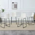 Okak Tabourets de Bar Rétro en Daim, Lot de 2, Tabourets de Comptoir avec Repose-pieds en Fer, Chaises de Cuisine Confortables pour Îlot de Cuisine
