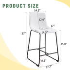 Okak Tabourets de Bar Rétro en Daim, Lot de 2, Tabourets de Comptoir avec Repose-pieds en Fer, Chaises de Cuisine Confortables pour Îlot de Cuisine