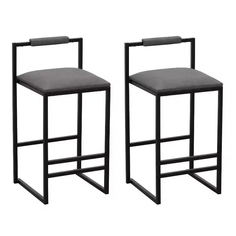 Okak 25 Chaises de bar modernes hauteur comptoir (lot de 2), tabourets de bar avec dossier et repose-pieds, chaises de salle à manger rembourrées pour cuisine