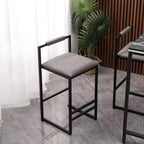 Okak 25 Chaises de bar modernes hauteur comptoir (lot de 2), tabourets de bar avec dossier et repose-pieds, chaises de salle à manger rembourrées pour cuisine