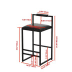Okak 25 Chaises de bar modernes hauteur comptoir (lot de 2), tabourets de bar avec dossier et repose-pieds, chaises de salle à manger rembourrées pour cuisine
